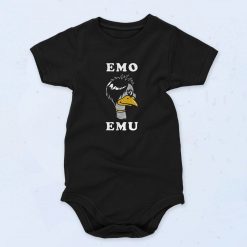 Funny Metal Goth Emu Bird Cute Baby Onesie