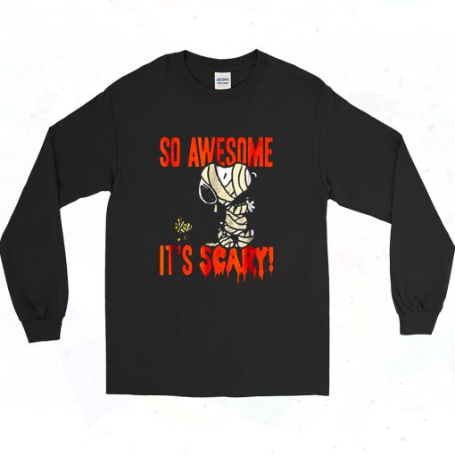 Funny Peanuts Halloween Snoopy Mummy Long Sleeve Shirt Style