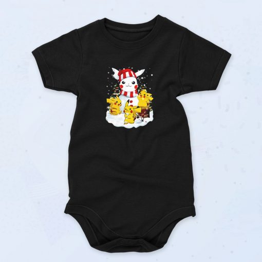 Funny Pikachu Snowman Christmas Cute Baby Onesie