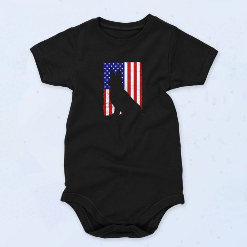 German Sheperd Flag Cute Baby Onesie