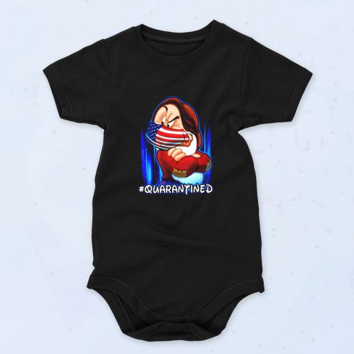 Grumpy Dwarf American Flag Face Mask Cute Baby Onesie