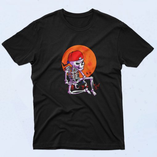 Halloween Boys Gamer Skeleton 90s T Shirt Style