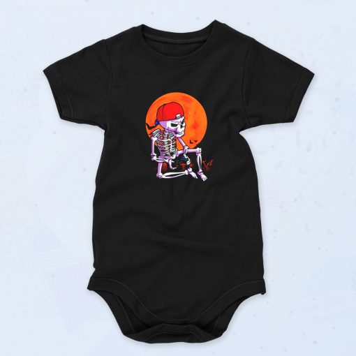 Halloween Boys Gamer Skeleton Cute Baby Onesie