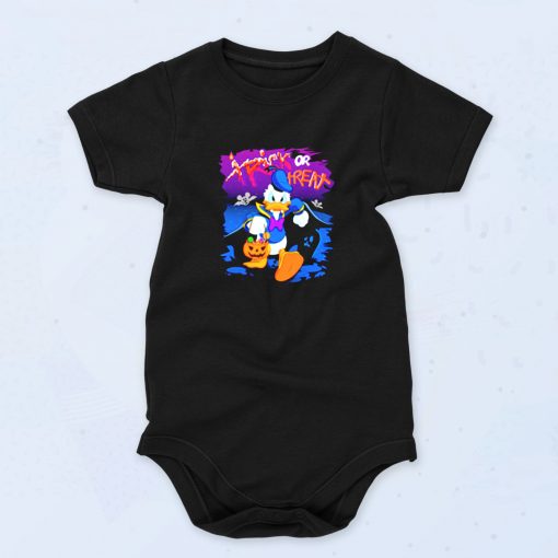 Halloween Donald Duck Trick Or Treat Pumpkin Cute Baby Onesie