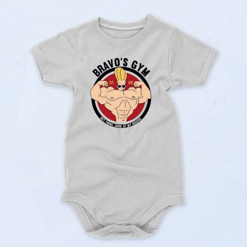 Johnny Bravos Gym Funny Joke Baby Onesie