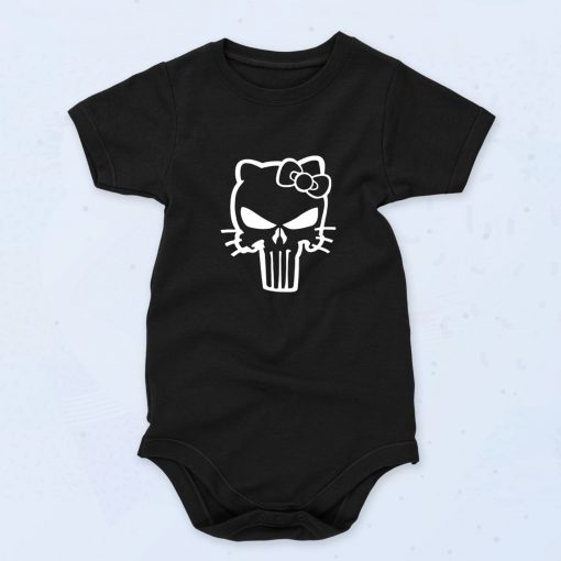 Kitty Punisher Skull Parody Cute Baby Onesie