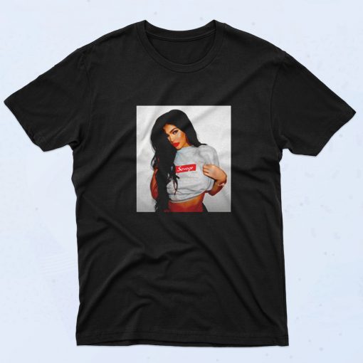 Kylie Jenner Savage Jordan 8 90s T Shirt Style