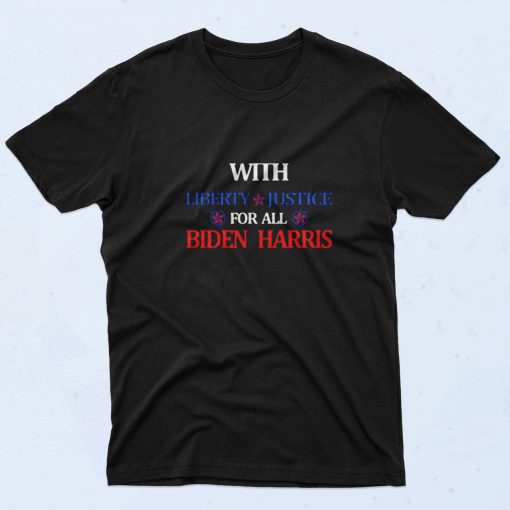 Liberty Justice For All Vote Biden Harris 90s T Shirt Style