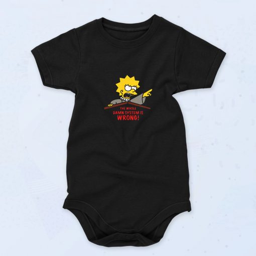 Lisa Simpson The System Is Wrong Cute Baby Onesie