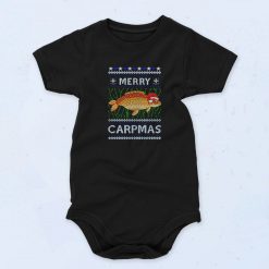 Merry Carpmas Carp Fish Christmas Ugly Cute Baby Onesie