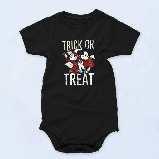 Mickey And Minnie Trick Or Treat Halloween Cute Baby Onesie