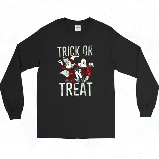 Mickey And Minnie Trick Or Treat Halloween Long Sleeve Shirt Style