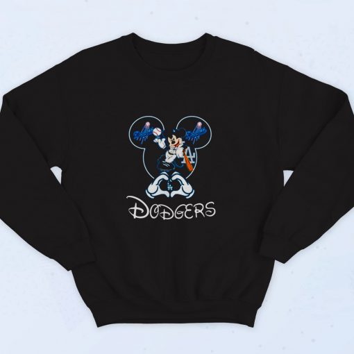 Mickey Mouse Loves Los Angeles Dodgers 90s Sweatshirt Fashion