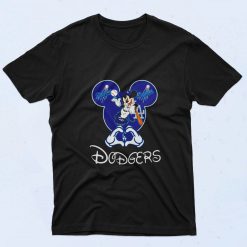 Mickey Mouse Loves Los Angeles Dodgers 90s T Shirt Style