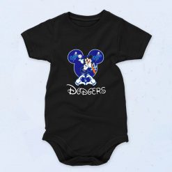 Mickey Mouse Loves Los Angeles Dodgers Cute Baby Onesie