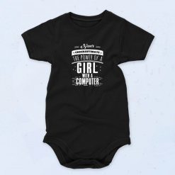 Never Underestimate The Power Of A Girl With A Computer Cute Baby Onesie