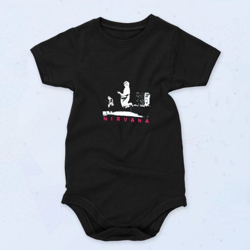 Nirvana Pink Logo Live Stage Pic Cute Baby Onesie