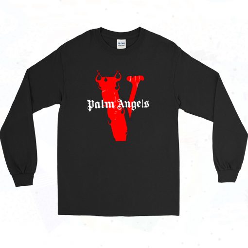 Palm Angels X Vlone Tee Flames Long Sleeve Shirt Style