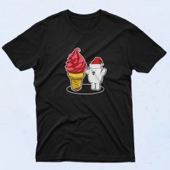 Polar Bear With Hat And Soft Ice Cream 90s T Shirt Style