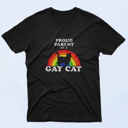 Proud Parent Of A Gay Cat 90s T Shirt Style