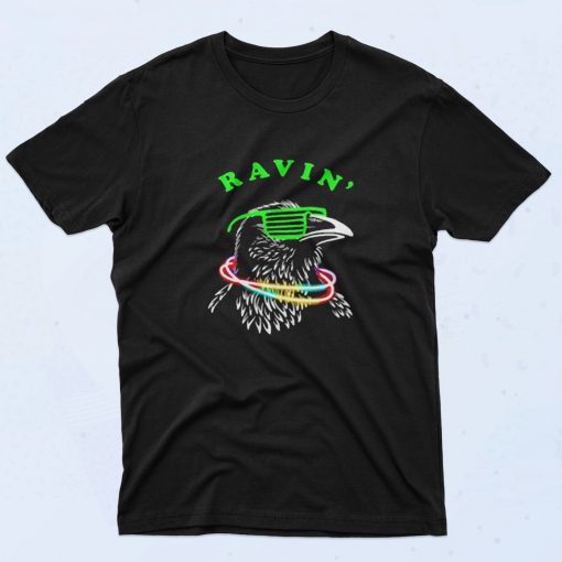 Rave Party Neon Bird Funny 90s T Shirt Style