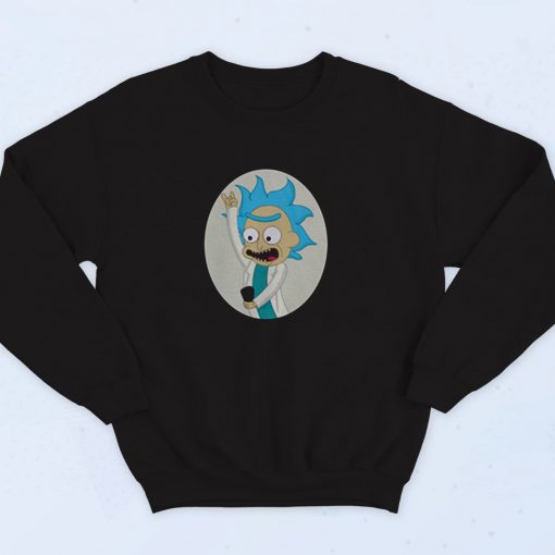 Rick And Morty Selfie Tiny Rick Girls 90s Sweatshirt Fashion