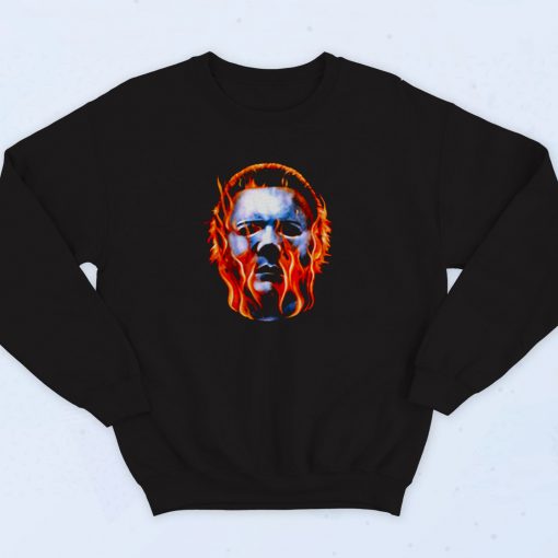 Rock Rebel Halloween Ii Michael Myers Flames 90s Sweatshirt Fashion