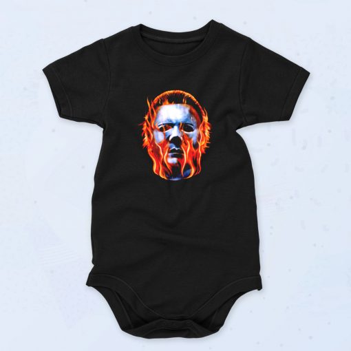 Rock Rebel Halloween Ii Michael Myers Flames Cute Baby Onesie