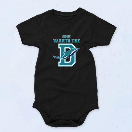 She Wants The D Miami Football Fan Cute Baby Onesie