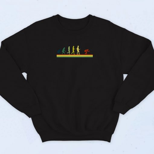 Ski Retro Human Evolution 90s Sweatshirt Fashion