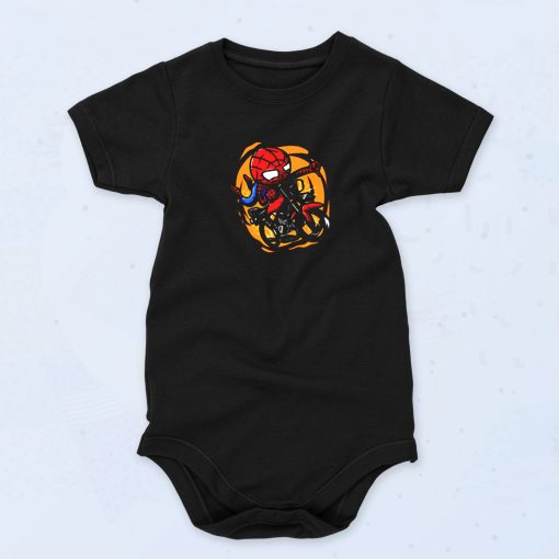 Spiderman Kid Riding Cute Baby Onesie