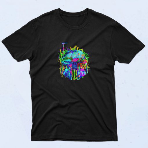 Star Wars Graffiti Fett Mask 90s T Shirt Style