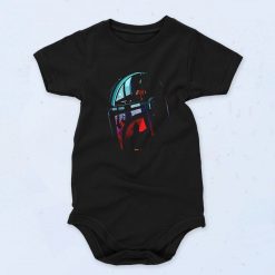 Star Wars The Mandalorian Helmet Scene Fill Cute Baby Onesie