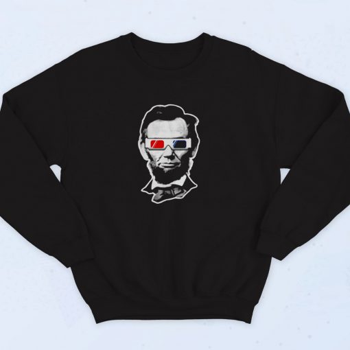 Threadrock Abraham Lincoln 3d Glasses 90s Sweatshirt Fashion