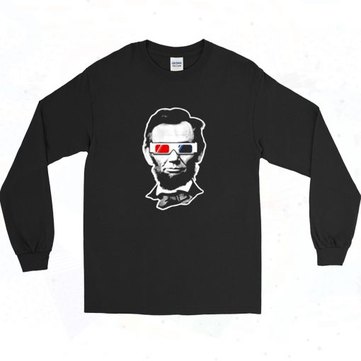 Threadrock Abraham Lincoln 3d Glasses Long Sleeve Shirt Style