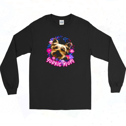 Yorkie Mom Yorkshire Hanes Tagless Long Sleeve Shirt Style