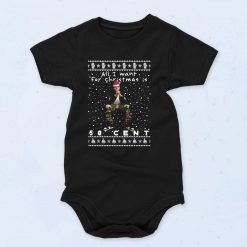 50 Cent Rapper Santa Hat Baby Onesie