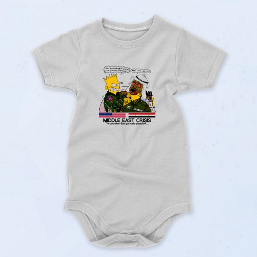 Bart Simpson Middle East Crisis Funny Graphic Baby Onesie