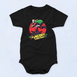 Christmas Santa Claus Skater Artwork Baby Onesie