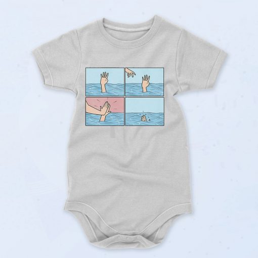 Drowning High Five Unisex Baby Onesie