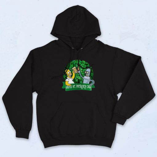 Homer Simpson Happy ST Patricks Day Drunk Hoodie