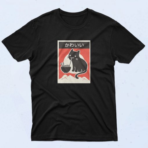 Japenese Ramen Cat Vintage Style T Shirt