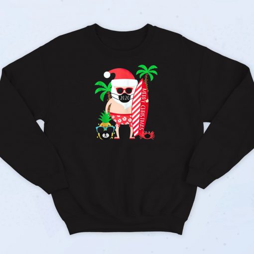 Santa Christmas Surfing Sweatshirt