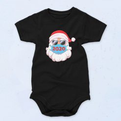 Santa In Sunglasses Wearing Mask Christmas Gift Baby Onesie