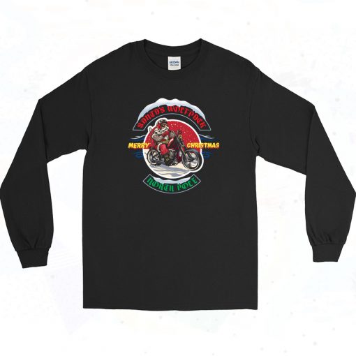 Santa's Wolfpack Ride Motorbike Long Sleeve STyle