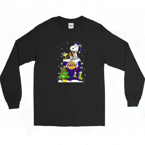 Snoopy Lakers Christmas Vintage 90s Long Sleeve Style