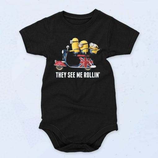 They See Me Rollin American Flag Baby Onesie