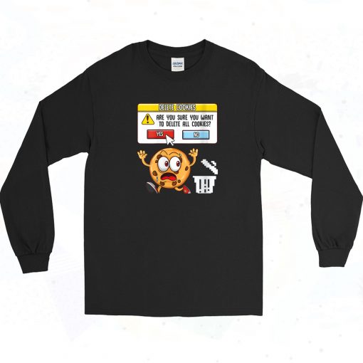 Computer Delete Cookies Vintage 90s Long Sleeve Style