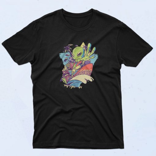 Cool Alien Surfer Artwork T Shirt