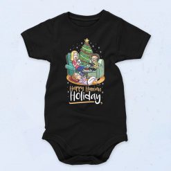 Happy Human Holiday Family Rick And Morty Christmas Baby Onesie